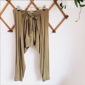 Free People Beach Harem Jogger Pants Olive Green M